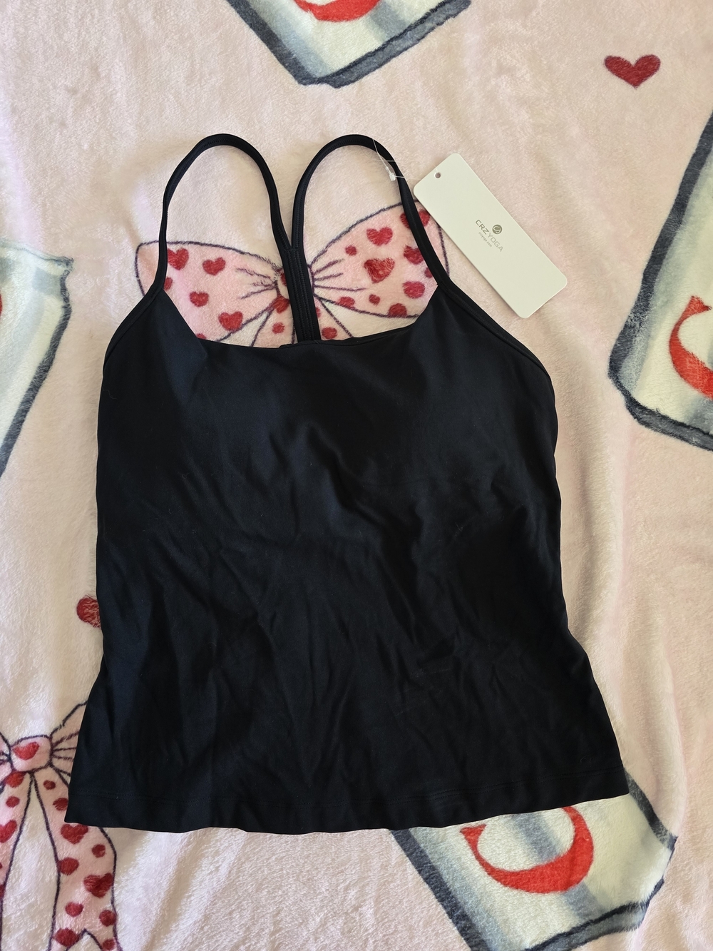 CRZ YOGA Black Double-Strap Camisole